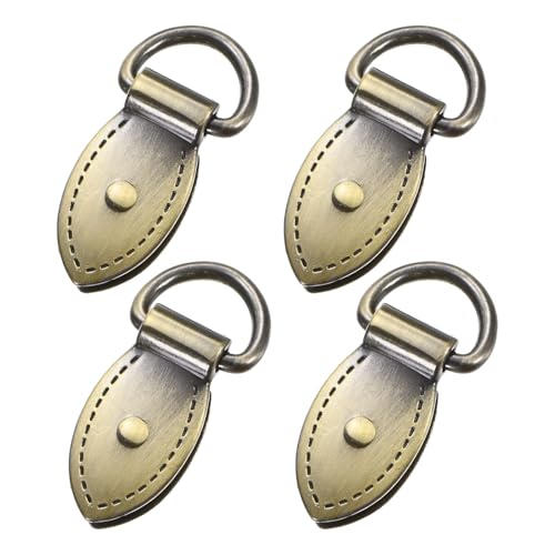 M METERXITY 4-Pack Bag Side Clip Buckle, Metal Purse Suspension Clasp Leaf Shape Handbag Chain Strap Connector with D Ring for Purse/Keyring/DIY Crafts Hardware Accessories [Ancient Bronze] - color: Ancient Bronze