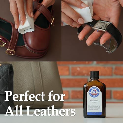 TORRI Premium Leather Care Conditioner Kit – Restore Softness & Natural Sheen for Bags, Shoes, Purses, Boots, Jackets & Leather Goods – Non-Toxic, Fragrance-Free Formula