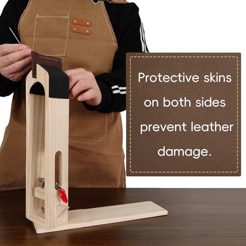 Leather Stitching Pony, 360° Rotation Wood Sewing Pony Horse Clamp for DIY Hand Leathercraft Sewing