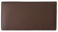 RFID Leather Checkbook Cover With Credit Card Slots and Pen Holder - color: Walnut