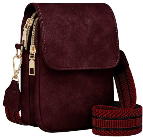 Fashion Small Crossbody Bags for Women Trendy Designer Cell Phone Purses - color: Red