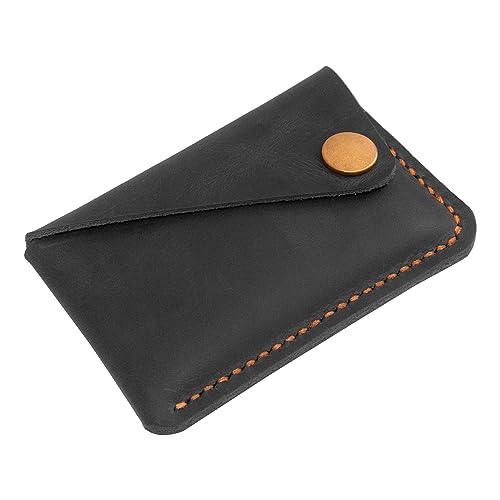 Leather Card Holder, Credit Card Wallet, Cardholder Wallet, Minimalist Wallet,Christmas Gift - color: Black