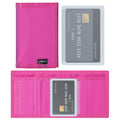 Men’s Nylon Trifold Wallet with 6 Page Wallet Insert, Ultra Thin and Security Wallet with ID Window for Card Cash Holder, Modern Fashion Purse Gifts for Teen Boys Men Women -Rose - color: 24017 Rose