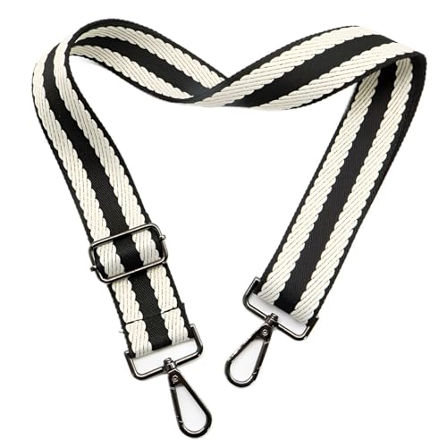 Bag Straps 1.5" Wide Purse Strap Adjustable Replacement Long Crossbody for Thick Shoulder Bags Canvas Handbags - color: Gunmetal Hardware-1001