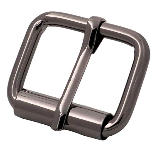 BIKICOCO Roller Buckle, 1'' x 3/4'' Heel Rolling Bar Buckles for Bags Leather Webbing Straps, Gunmetal - Pack of 20 - color: Gunmetal X 20 Pcs