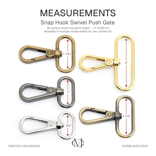CRAFTMEMORE 10 Sets Antique Brass Snap Hooks Lobster Clasp Swivel Push Gate Fashion Clips with D Ring Craft FSD1 (1 Inch) - color: Antique Brass, size: 1 inch