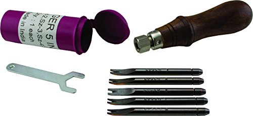 Leather Edge Beveler Set – 5 Interchangeable Blades (Sizes 1–5) with Hardwood Handle for Leather Crafting – Springfield Leather