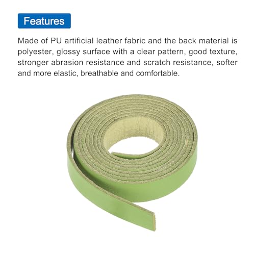MECCANIXITY Leather Straps Strip Belt 1.2cm(0.5" Width) 100cm(40" Length) Leather Strips String Green for DIY Craft, Jewelry, Key Chains - color: Green, size: 1.2cm x 100cm