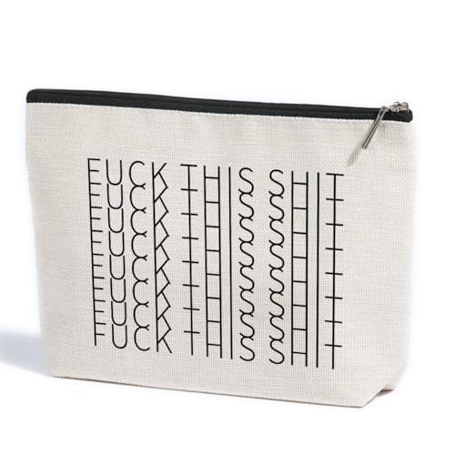 ZHAMEN Funny F*ck This Shit Makeup Bag Cosmetic Bags for Women | Friends Coworkers Birthday Gag Gifts, Travel Bags for Toiletries Large Capacity Zipper Makeup Pouch, Purse Organizer Pouches - color: Multicolor 1477