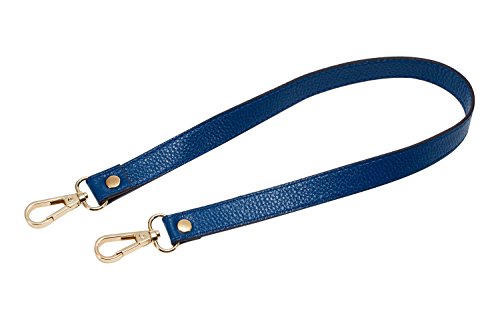 VanEnjoy Full Grain Leather Replacement Strap Shoulder Bag Purse, 0.98 inch Width Gold Hardware (Blue, Length:24") - color: Blue, size: 26 inches
