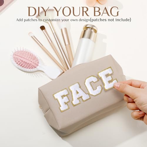 Sanwuta 9 Pcs Makeup Bags Bulk Toiletry Case,Apricot - color: Apricot