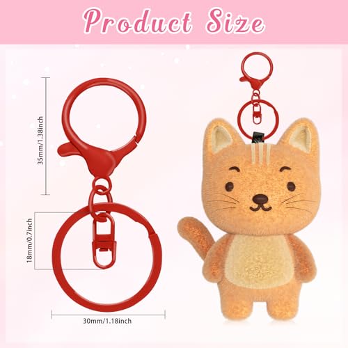 30Pcs Lobster Claw Clasps Keychain for Jewelry Making,Metal Lobster Clasp Swivel Trigger Clips with Swivel Clasps Hook Clips Flat Split Keychain Ring for Keychains Purse Hardware DIY Crafts(Red) - color: Red