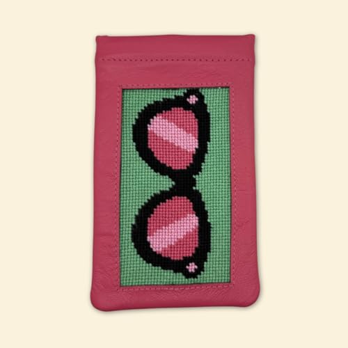 Happy Stitching Stitch, Please Eyeglass Case Needlepoint Kit, All-in-One, Self-Finishing Needlepoint Kit