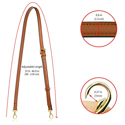 Allzedream Leather Purse Strap Replacement Crossbody Handbag Long Adjustable, Brown, M - color: Brown
