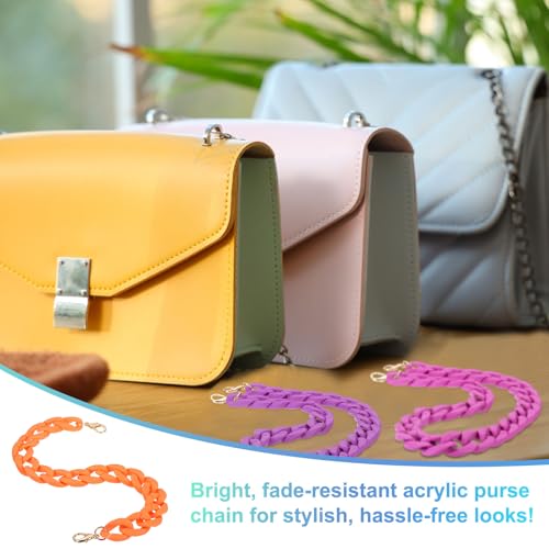 PATIKIL 15" Acrylic Purse Chain Acrylic Chain Linking Rings Orange - color: Matte Orange