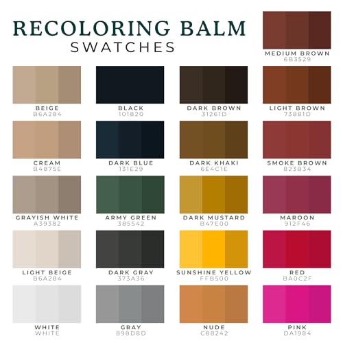 Clyde's™ Leather Company Leather Recoloring Balm – Color Restore & Scratch Repair Kit for Faded Leather Furniture, Car Seats, Sofa & Vinyl | 23 Colors | Non-Toxic Dye - color: Dark Brown, size: 100ML