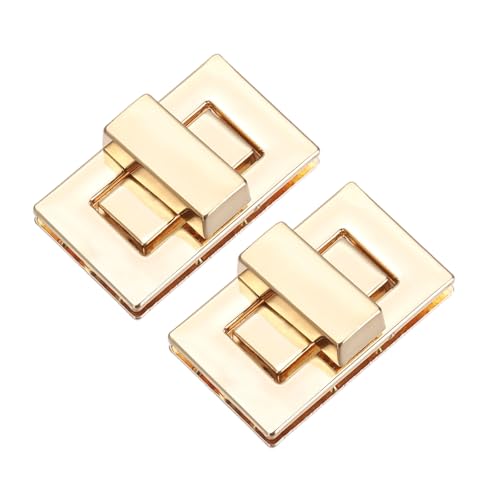 M METERXITY 2Pcs Purse Twist Lock Closure (1.26x0.79in, Light Gold) | Rectangular Purse Closure Twist Turn Lock Clasp Metal Clip Hardware Apply to DIY Handbag/Wallet/Leather Craft - color: Light Gold, size: 1.26 x 0.79"