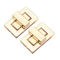M METERXITY 2Pcs Purse Twist Lock Closure (1.26x0.79in, Light Gold) | Rectangular Purse Closure Twist Turn Lock Clasp Metal Clip Hardware Apply to DIY Handbag/Wallet/Leather Craft - color: Light Gold, size: 1.26 x 0.79"