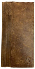 Genuine Leather Checkbook Cover For Men & Women Checkbook Holder Wallet RFID Blocking USA Series (Tan) - color: Tan