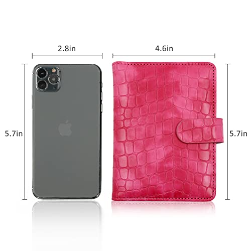 Melsbrinna Premium Leather Passport Holder Covers Case, Waterproof Rfid Blocking Travel Wallet Passport Holder with Pen Holder, Cute Passport Book for Women/Men - color: AJ-Stone-rose red