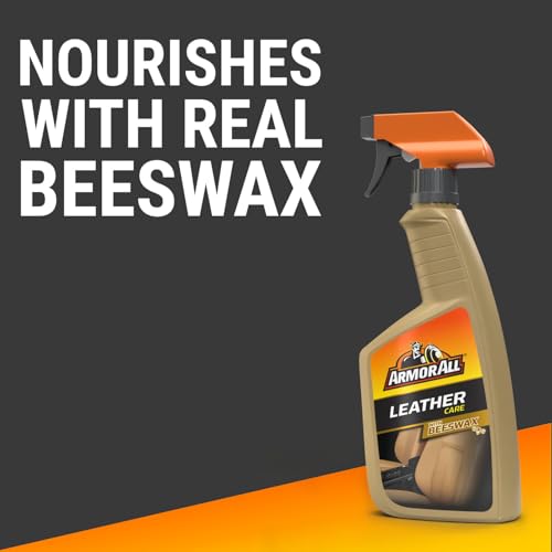 Armor All Car Leather Cleaner Spray with Beeswax, 16 Fl Oz | Cleans, Conditions, Protects, Beeswax Leather Care Spray for Cars, Trucks, Motorcycles, Furniture, Shoes - size: 16 Fl Oz (Pack of 1), style: Leather Cleaner with Beeswax