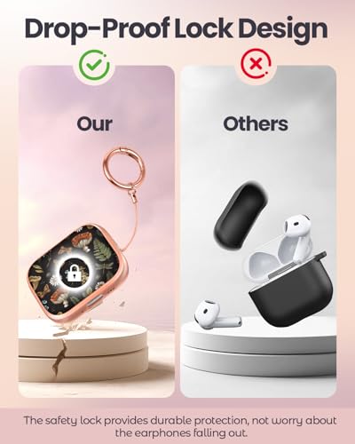 for AirPods Pro 3 Case with Safety Lock - Cute Cartoon for Women Girls Fashion Stylish Mushroom Pattern Design Kawaii Girly Girlish Hard Protective Cover for AirPods Pro 3rd Generation - color: Aesthetic Mushroom, size: for Airpods Pro 3