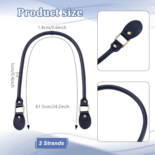PH PandaHall 2pcs Leather Purse Handles 24.2” Sew on Bag Handles Handbags Shoulder Bag Strap Replacement with Alloy Clasps for Purses Tote Bag Handbag Making Repairing Supplies, Marine Blue - color: Marine Blue, size: Length - 24 Inch