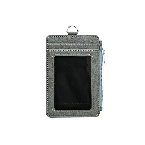 Slim Minimalist Faux Leather Front Pocket Credit Card Holder Wallet | With Zipper Pocket - color: D