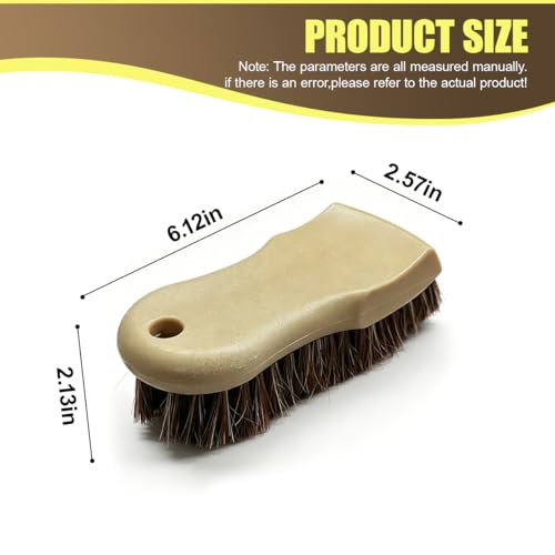 Craedli Leather Cleaning Brush for Car, Non-Scratch Long-Bristle Horse Hair Brush, Automotive Interior Detailing Tool for Vehicle Seat, Carpet, Shoes, Furniture, and Upholstery (Beige) - color: Beige