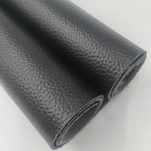 Genuine Leather Sheets, 1.1-1.5mm Thick Cowhide, - color: Pure Black 12 X 24 Square Inches