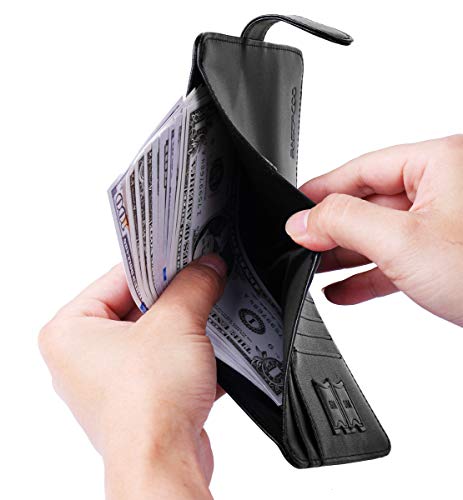 Passport Holder Cover Wallet RFID Blocking, Travel Essentials - color: Black