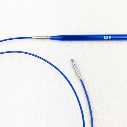 Atelier Interchangeable Knitting Needles Set – Circular Knitting Needles with Stainless Steel Knitting Needles Tips, 14 Sizes US 2.5–15, Flexible Cables, Complete Knitting Kit (Blue) - color: Blue