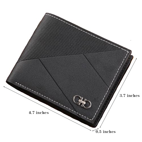 Slim Wallet for Men with Money Clip, Minimalist Wallet with Zipper, Bifold Mens Wallets with Credit Card Holder, PU Leather Men's Wallet with Coin Purse, Carteras Para Hombres (Black d) - color: Black d