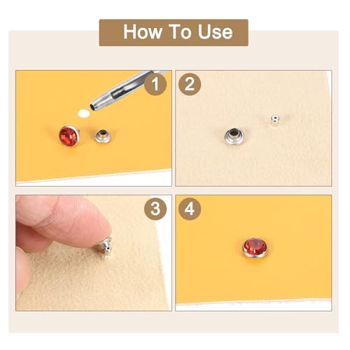 uxcell 60 Sets Rhinestone Rivets, 9mm Leather Rivets Crystal Rivets Stud Rapid Double Cap Rivets for DIY Leather Craft Fabric Clothes Belt Bags, Dark Blue - color: Dark Blue, size: 9mm