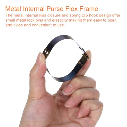 uxcell 12Pcs Metal Internal Flex Frame, 15cm/5.9" Coin Purse Frame Handbag Hinges Clip for Wallet Bag DIY Craft Sewing Purse Making, Bronze - size: 5.9"