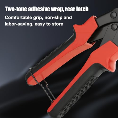 Diyife Leather Hole Puncher, Full Set Punch Tool Kits for Belts, Leather | Double-lever Design, Sturdy & Durable, Safety Locking Handles, 3 Extra Punch Plates Included, 6-Size Quick Adjustment, Red - color: Red