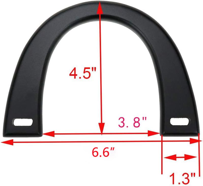 Geesatis 4 Pcs U-Shaped Wooden Purse Handles,Handmade Bag Handbags Handle | Decorative Handle Replacement Tool, DIY Handcrafted Accessory, Black, Length 6.6 inch
