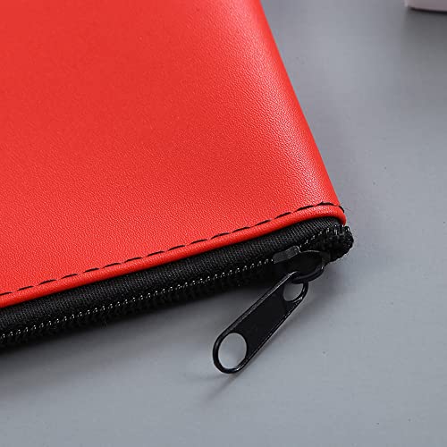 ZHONGZHOU Zipper Bank Bags ,4 Pack Money Pouch Bank Deposit Bag PU Leather Cash and Coin Pouch bank envelopes with zipper (KC-Color) - color: KC-Color