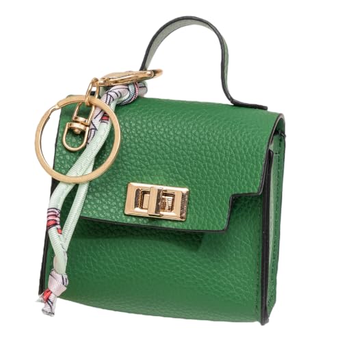 Coin Purse Mini Backpack KeyChain for Women Bag Charm for Earbuds - color: Green