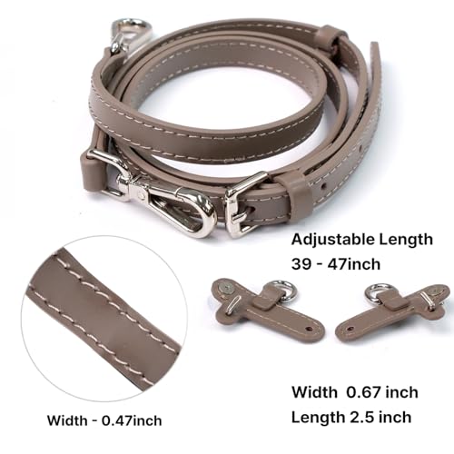 Leather Replacement Straps for Le Pliage Mini Pouch Bags, Adjustable Crossbody & Shoulder Handbag Straps for Women - color: Taupe