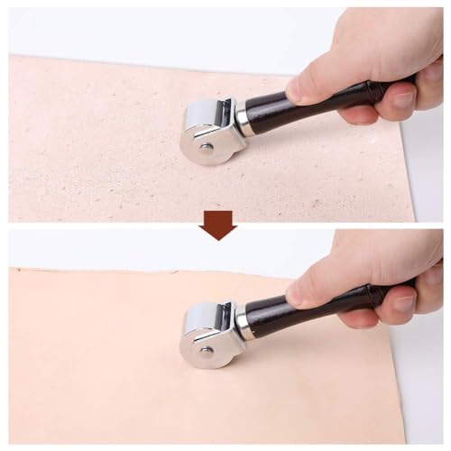 Mnuizu 26mm Leather Roller Tool, Leather Press Edge Roller with Wooden Handle, Edge Creaser for Leathered Craft (Black) | Brayer Rollers for Crafting, Seam Roller for Leather, with Wooden Handle, Edge Creaser for Leathered Craft - color: Black, size: 26mm