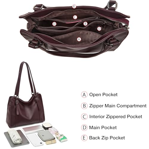 FOXLOVER Purses for Women Hobo Bag Designer Slouchy Tote Handbags - color: 02 Coffee