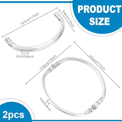 PH PandaHall 2pcs Purse Frame Kiss Clasp Internal Tubular Frame, 7.6inch U-Shaped Aluminum Purse Frame Clasp Replacements for DIY Purse Handle Bag Making Sewing Clutch Crafts (Pack of 2) - size: 7.6x3.7inch (Pack of 2)