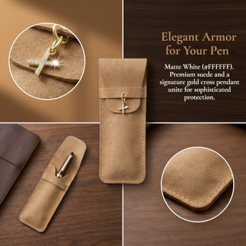 Personalized Initial PU Suede Pen Pouch - Office and Professional Storage Accessory, Ideal Gift for Coworkers (X) - color: X