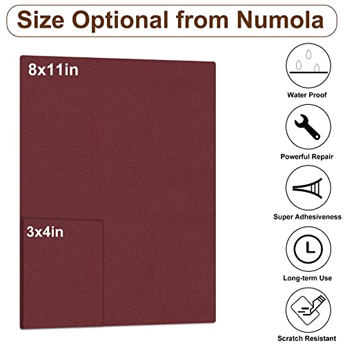 Numola Leather Repair Patch, 8×11 Inch Self-Adhesive Light Wine Red | Vinyl Repair Tape; Fixes Scratches, Holes, And Tears; Ideal For Couch, Car Seat, Sofa, Chair, Diy Upholstery; First-Aid - color: Light Wine Red, size: 8×11inch