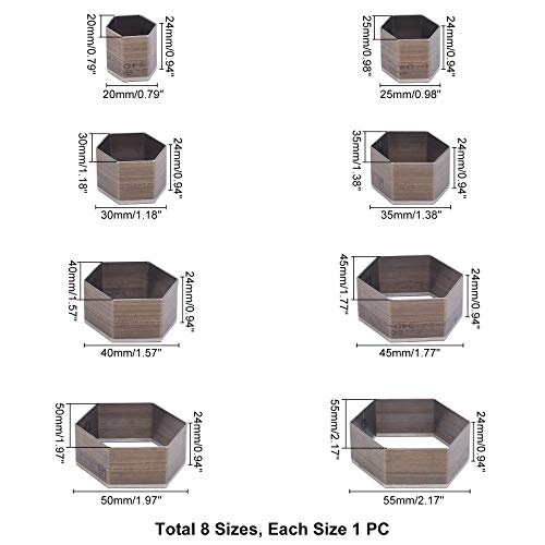 PH PandaHall 8 pcs High Carbon Steel One Hole Hollow Punch Cutter Set, 8 Sizes Hexagon Leather Die Cutter Tool Cutting Punching Die for Handmade DIY Leather Craft, Not Regular Hexagon - color: Hexagon, size: 8 Sizes (20-55mm)
