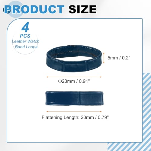 HARFINGTON Leather Watch Band Loops Replacement Watch Strap Holder Retainer Wristwatch Strap Fastener Rings for Wristband - color: Blue, size: 20mm