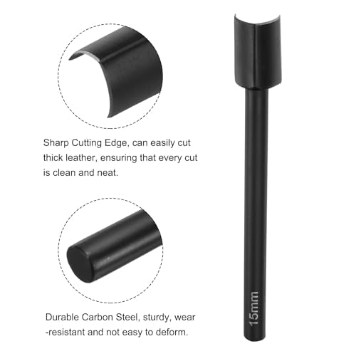 uxcell V-Shaped Leather Punch, 15mm, Leather Cutter, Belt End Cutter, Carbon Steel V Shape Punch Tool for Crafting Strap Belt, Wallet and Bag - size: 15mm