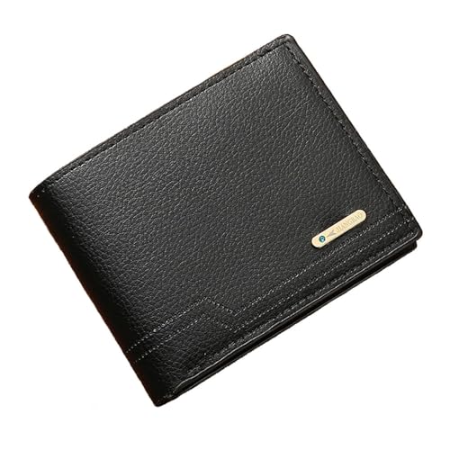 Slim Wallet for Men with Coin Purse, Minimalist Wallet with Zipper, Bifold Mens Wallets with Credit Card Holder, PU Leather Men's Wallet with Money Clip, Carteras Para Hombres (Black L) - color: Black L
