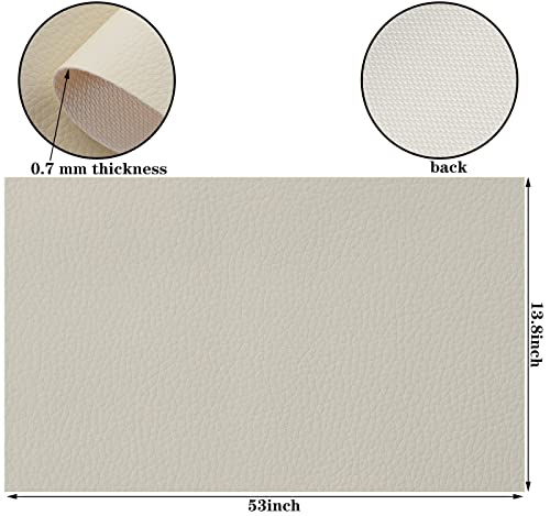 Picheng Lychee Faux Leather Fabric - 13.8" x 53" Soft Faux Leather Roll | Lychee Texture Solid Color Faux Leather Sheets Marine Vinyl for Making Crafts Leather Earrings Bows Sewing DIY (Meter-White) - color: Meter-white